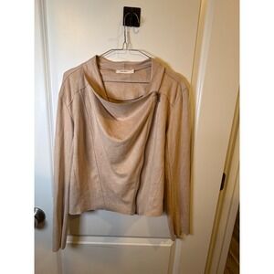 Mod Ref Womens Jacket Asymmetrical Faux Suede Tan Size M